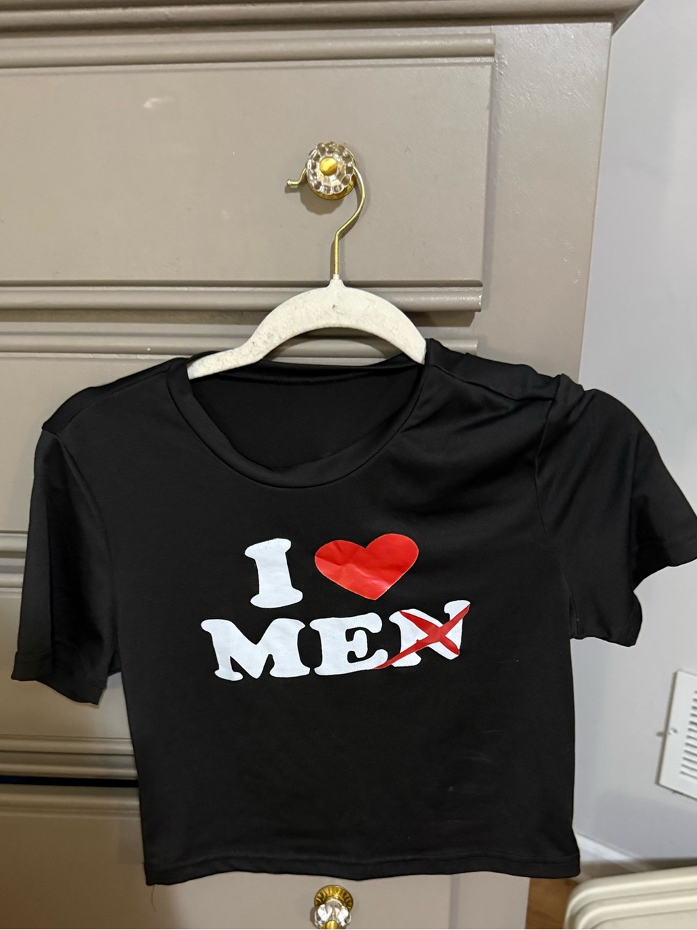 Black 'I ♥ ME' Graphic Crop Tee